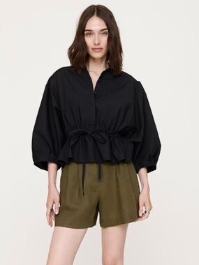 Women's Banana Republic Cotton Poplin Tie-Waist Top